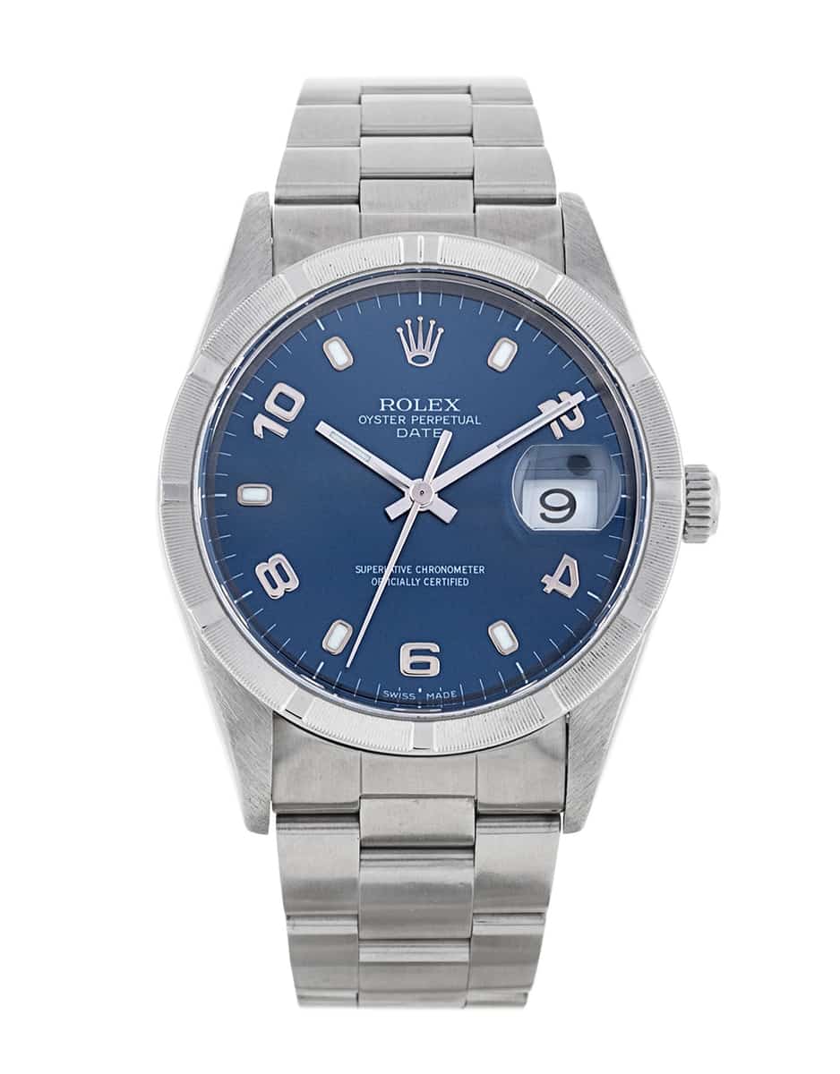 Rolex Oyster Perpetual Date Blue Arabic Dial
